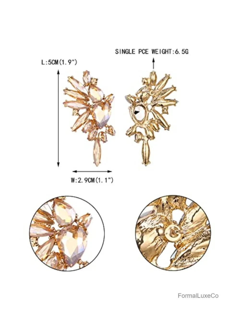 Austrian Crystal Stretch Bracelet & Stud Earrings Set, Art Deco Bridal Jewelry